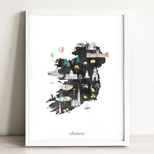 Ireland Illustrated Map Art Print