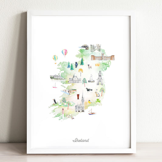 Ireland Illustrated Map Art Print
