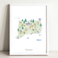 Connecticut Illustrated State Map Art Print