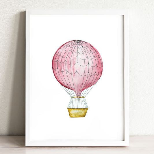 Red Hot Air Balloon Art Print