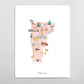 Vermont Illustrated State Map Art Print