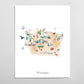 Washington Illustrated State Map Art Print