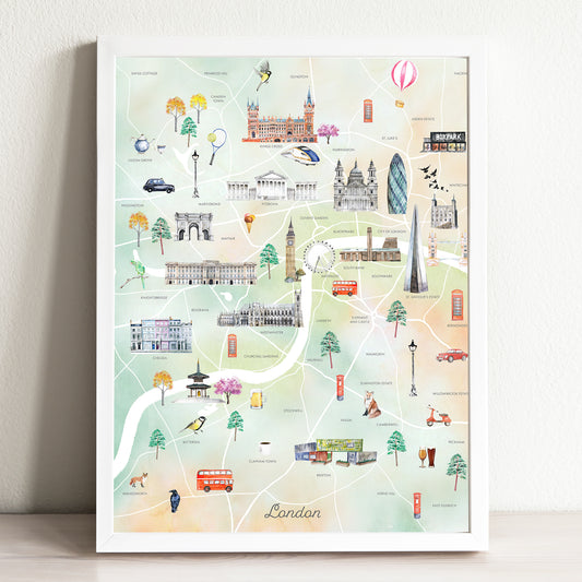 London Illustrated City Map Art Print