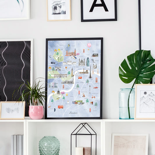London Illustrated City Map Art Print