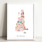 New Hampshire Illustrated State Map Art Print