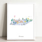 Tennessee Illustrated State Map Art Print