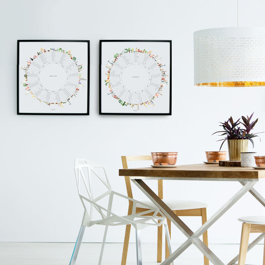 Vitamin + Mineral Wheels Art Print Set