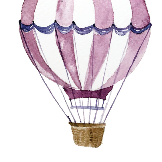 Vintage Purple Hot Air Balloon Art Print
