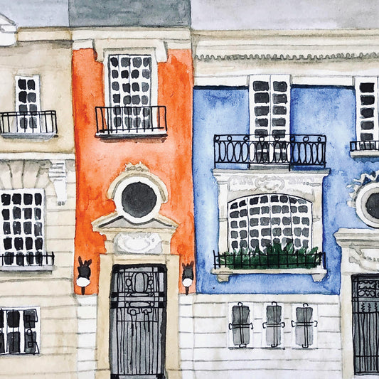 Mexico City Colonia Roma Streetscape Illustrated Art Print