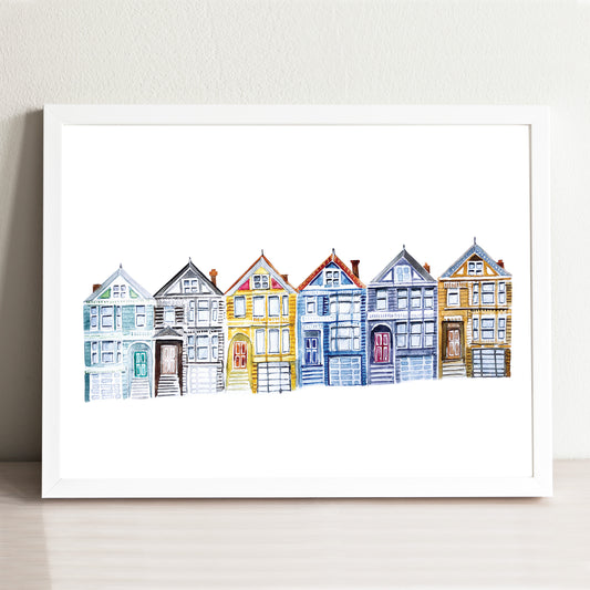 San Francisco Streetscape Illustrated Art Print