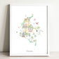Colombia Illustrated Map Art Print