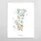 Portugal Illustrated Map Art Print