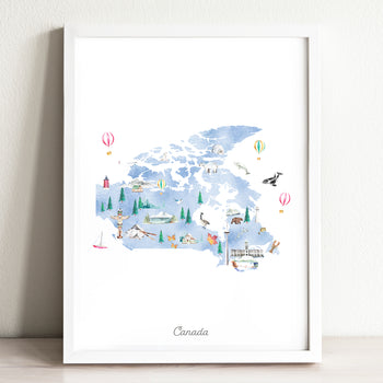 Canada Illustrated Map Art Print