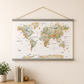 Reference World Map Hanging Canvas