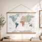 Reference World Map Hanging Canvas