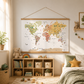 Reference World Map Hanging Canvas