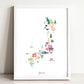 Japan Illustrated Map Art Print