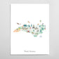 North Carolina Illustrated State Map Art Print