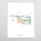 Oklahoma Illustrated State Map Art Print