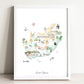 South Africa Illustrated Map Art Print