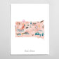 South Dakota Illustrated State Map Art Print