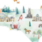 The image is a collage of various elements, including buildings, animals, and natural features, all set against a green background.