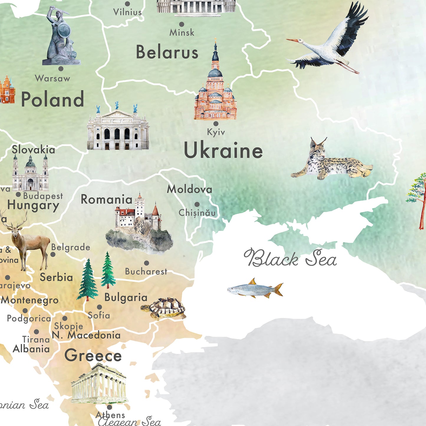 Illustrated Map of Europe