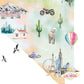 The image is a collage of various iconic landmarks and symbols associated with Las Vegas, including a mountain, a motorcycle, a hot air balloon, a house, a camel, a bird, a ferris wheel, and the Las Vegas sign.