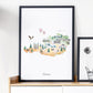 Austria Illustrated Map Art Print