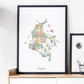 Colombia Illustrated Map Art Print