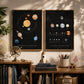 The Planets and Moons of the Solar System Art Print Set
