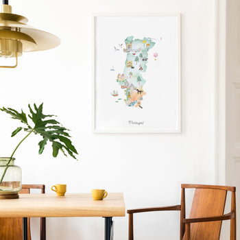 Portugal Illustrated Map Art Print