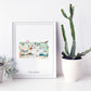 South Dakota Illustrated State Map Art Print