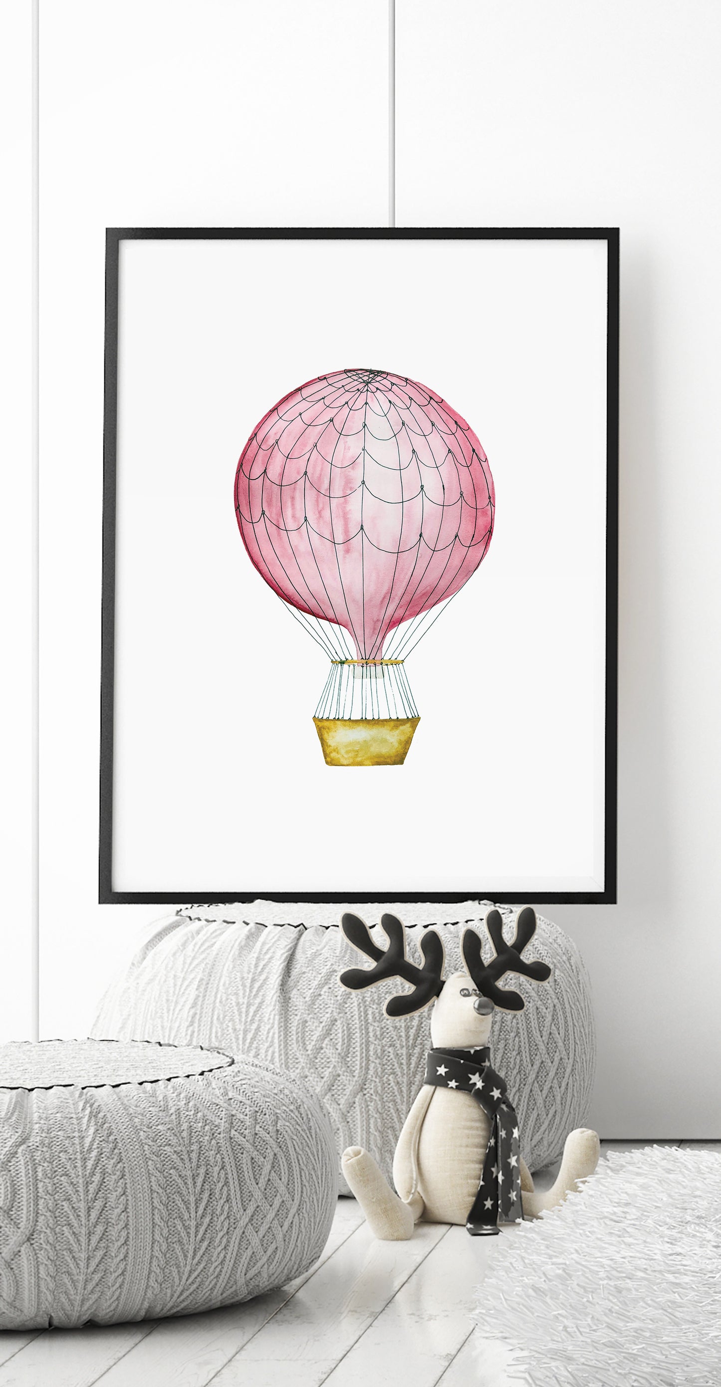 Red Hot Air Balloon Art Print