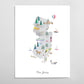 New Jersey Illustrated State Map Art Print