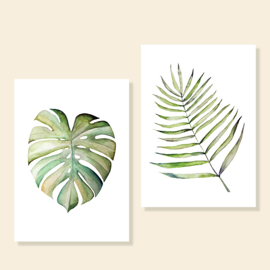 Botanical Printable Set | Monstera Leaf and Areca Palm