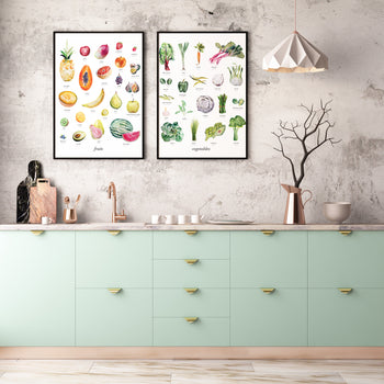 Fruits + Vegetables Art Print Set