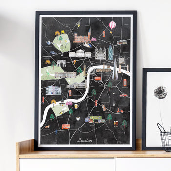 London Illustrated City Map Art Print