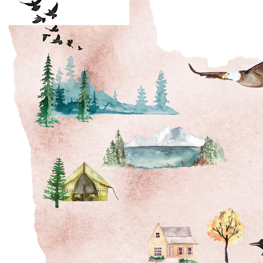 Minnesota Illustrated State Map Art Print