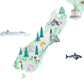 New Zealand Illustrated Map Art Print
