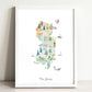New Jersey Illustrated State Map Art Print