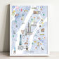 New York Illustrated City Map Art Print