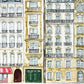 Paris Streetscape Illustrated Art Print