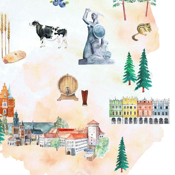 Poland Illustrated Map Art Print