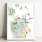 San Francisco Illustrated City Map Art Print
