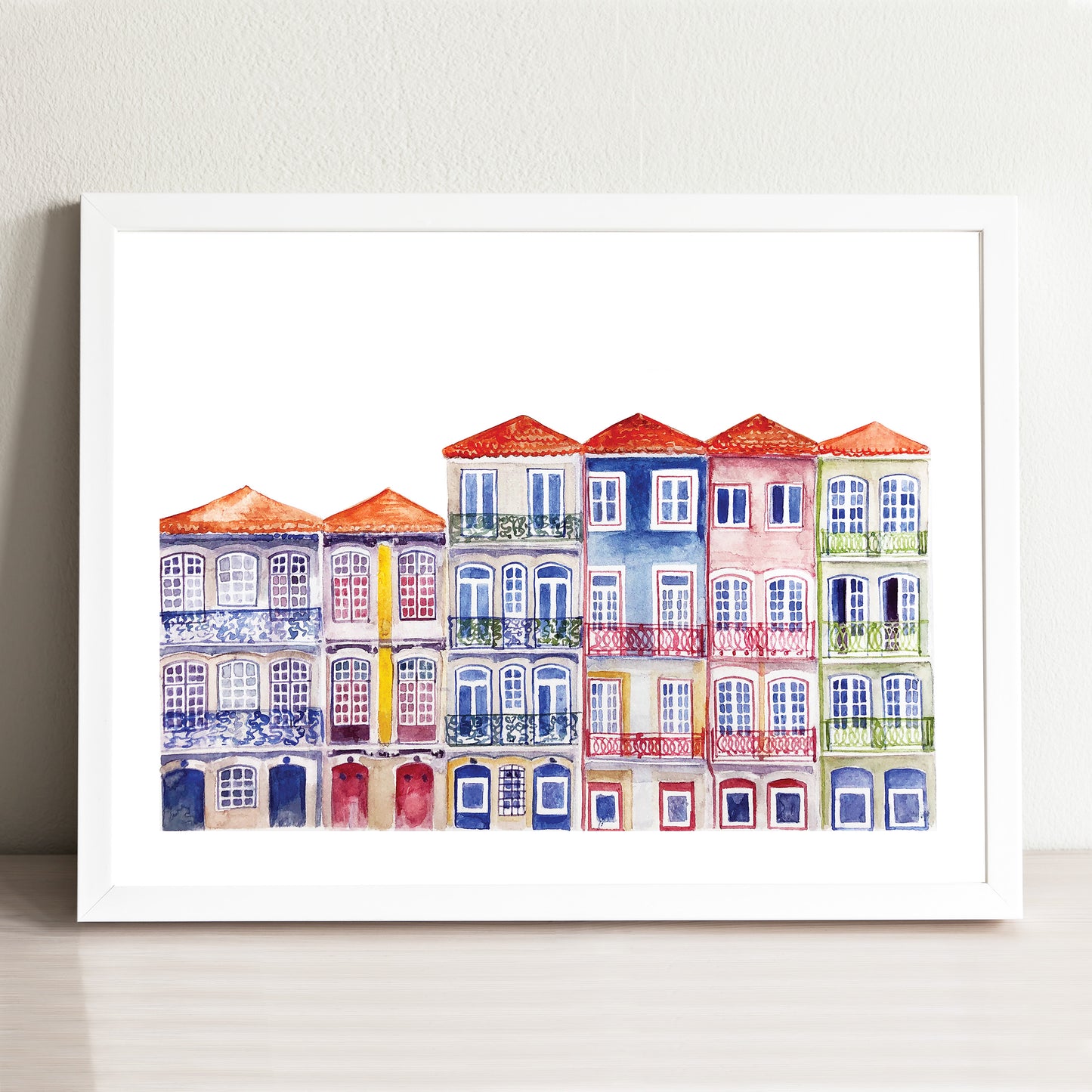Porto Portugal Streetscape Illustrated Art Print