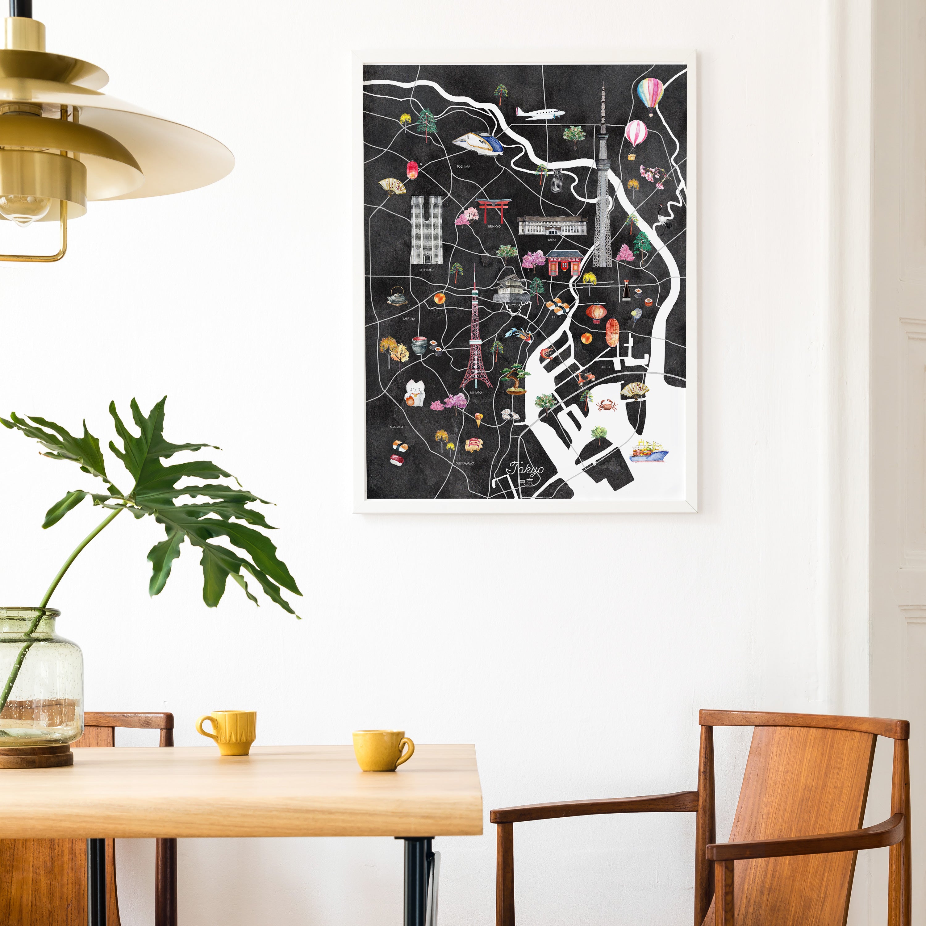 Tokyo Illustrated City Map Art Print | Featuring illustrations of famous  Tokyo landmarks