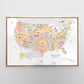 United States Educational Illustrated Map Art Print