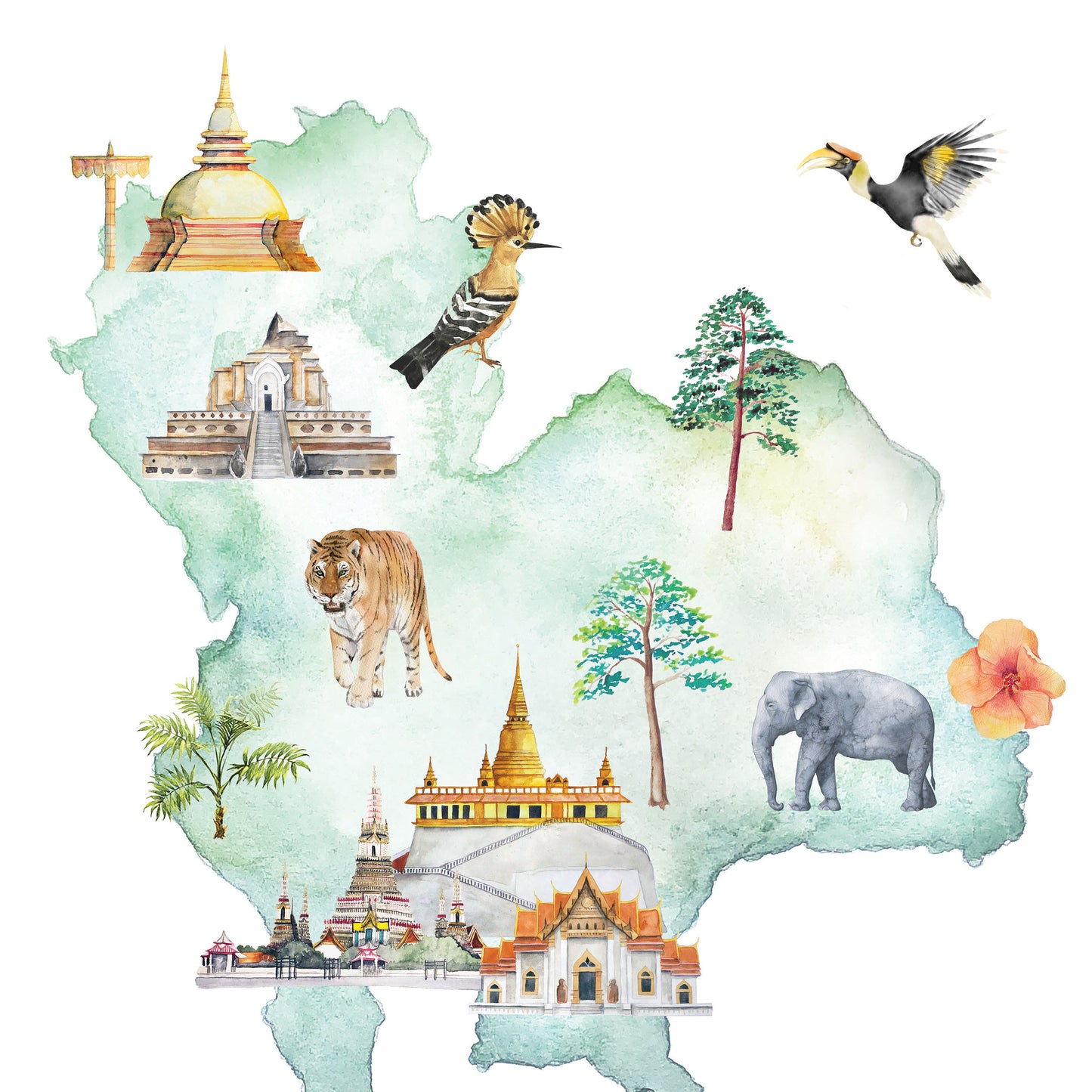 Thailand Illustrated Map