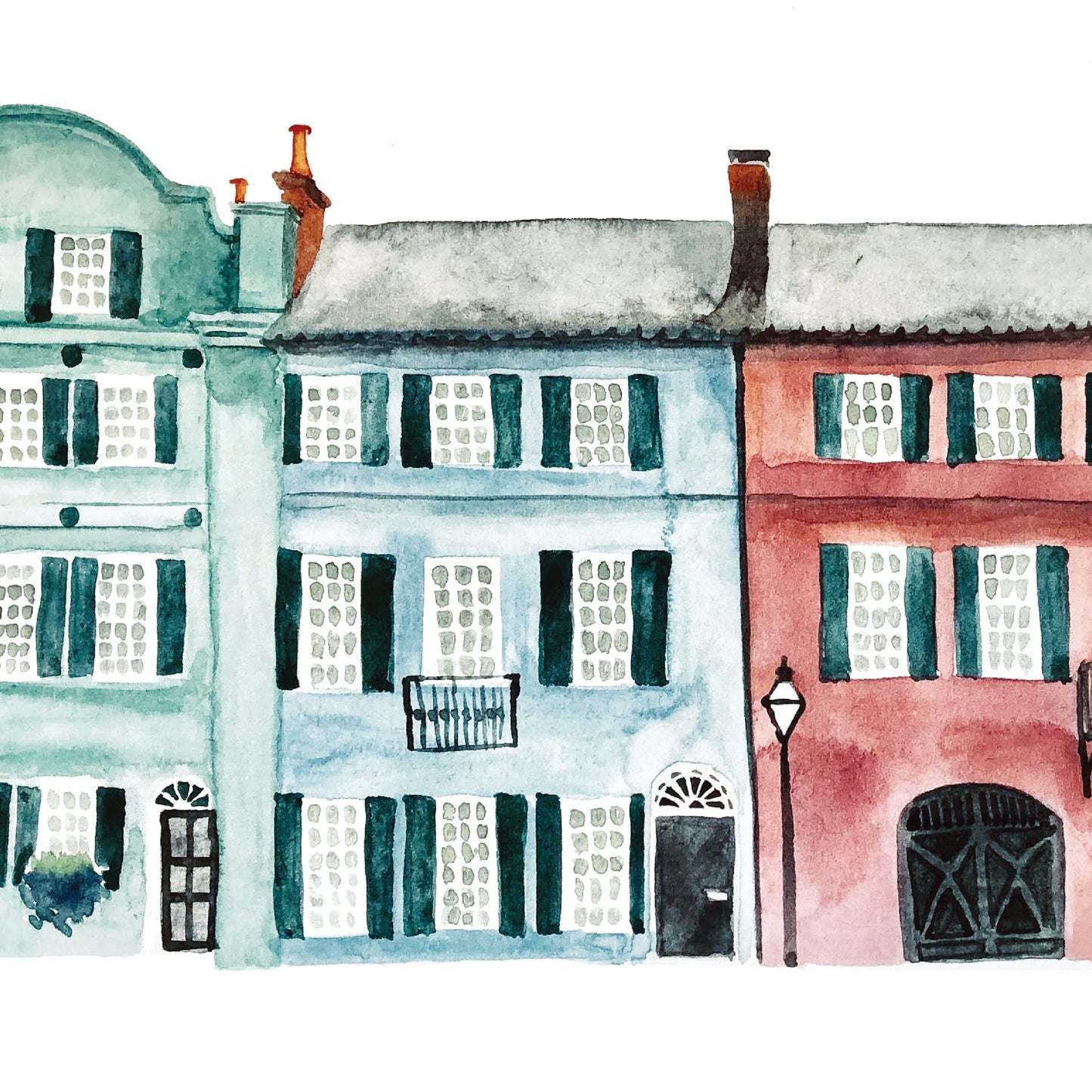 Charleston USA Streetscape Illustrated Art Print